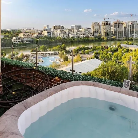 Downtown Floreasca Penthouse W Jacuzzi&terrace * ブカレスト