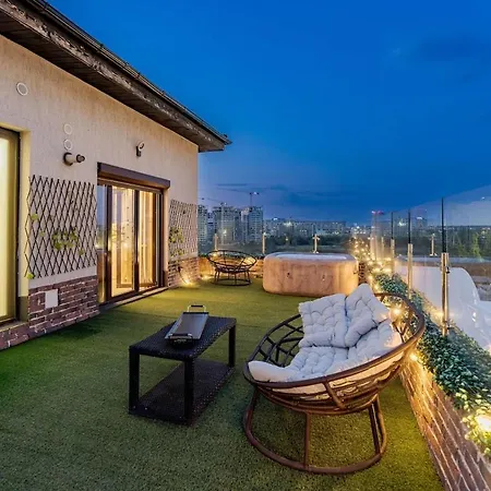 Downtown Floreasca Penthouse W Jacuzzi&terrace Apartment