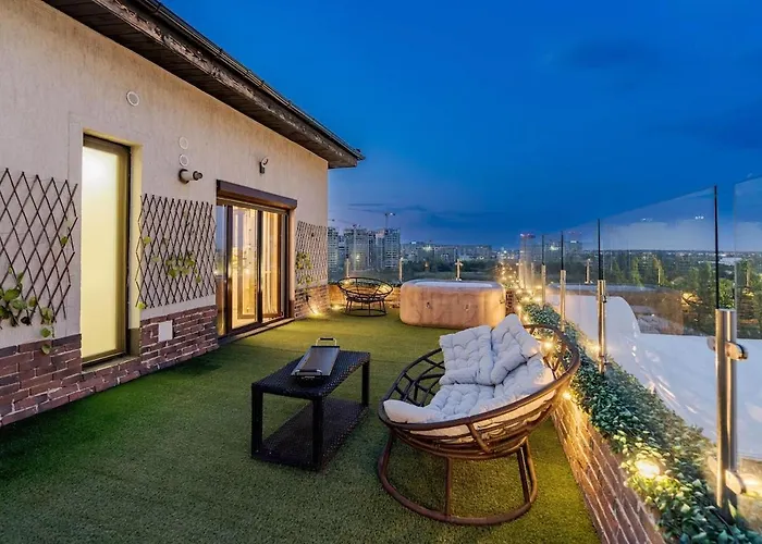 Downtown Floreasca Penthouse W Jacuzzi&terrace Apartament